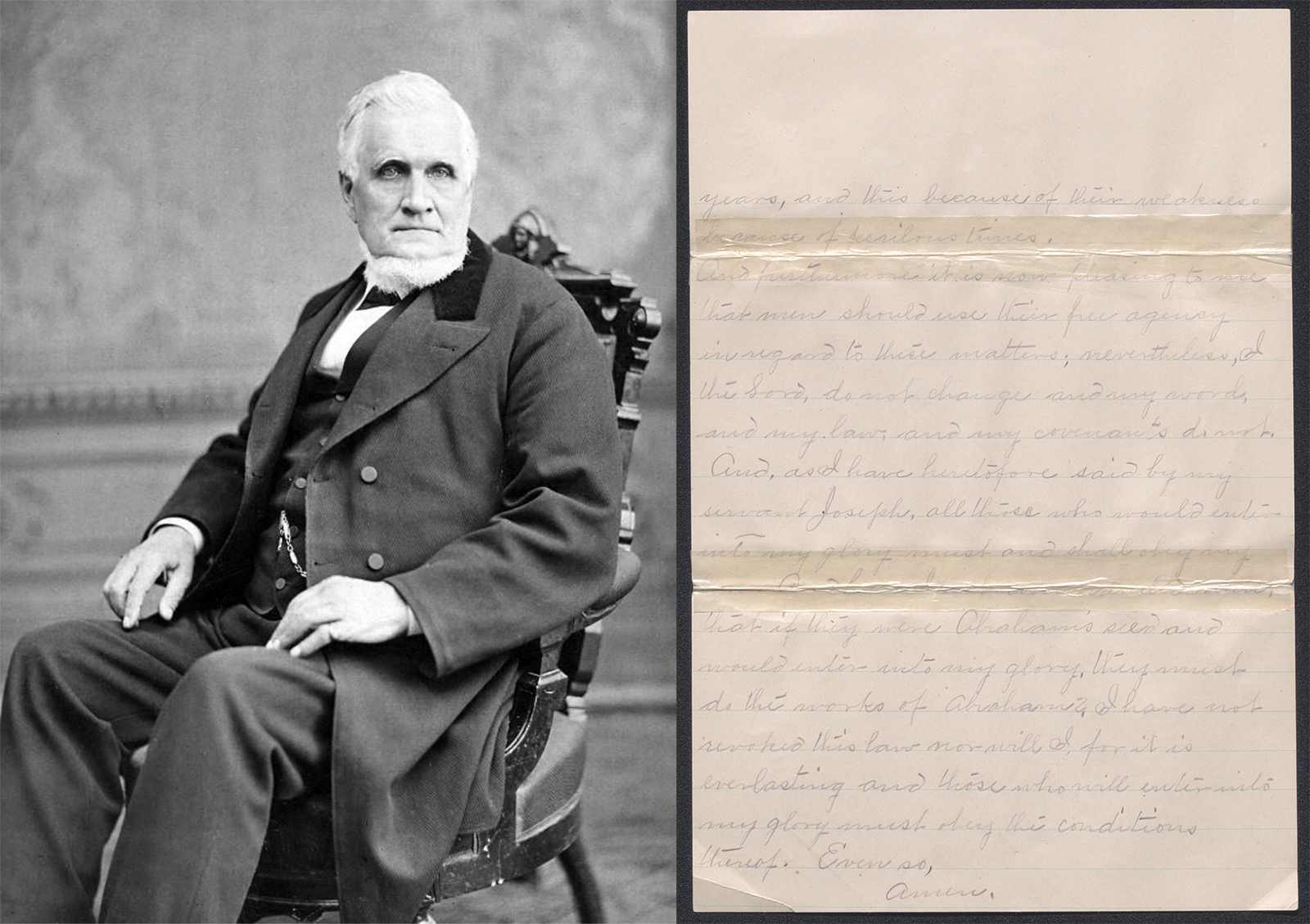 The LDS historical department just published an 1886 polygamy revelation